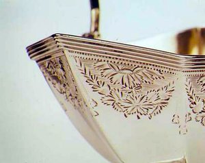 Kosz na cukier, Jerzy III, detal przedstawiający dekorację w jasnym szlifie autorstwa Henry